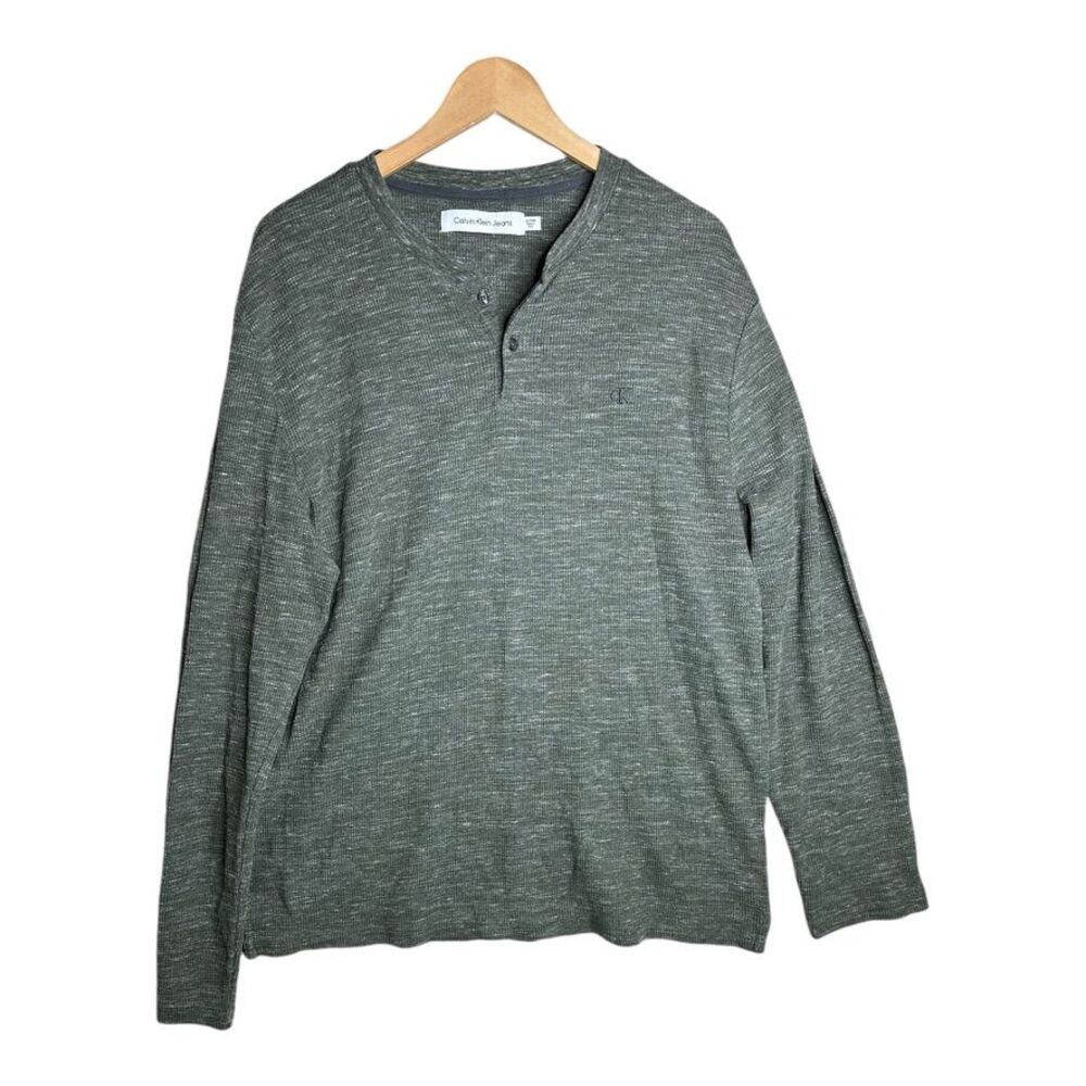 Calvin Klein Jeans Men's Green Knit 2 Button‎ Closure Size XL